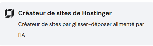 Créer site ia hostinger