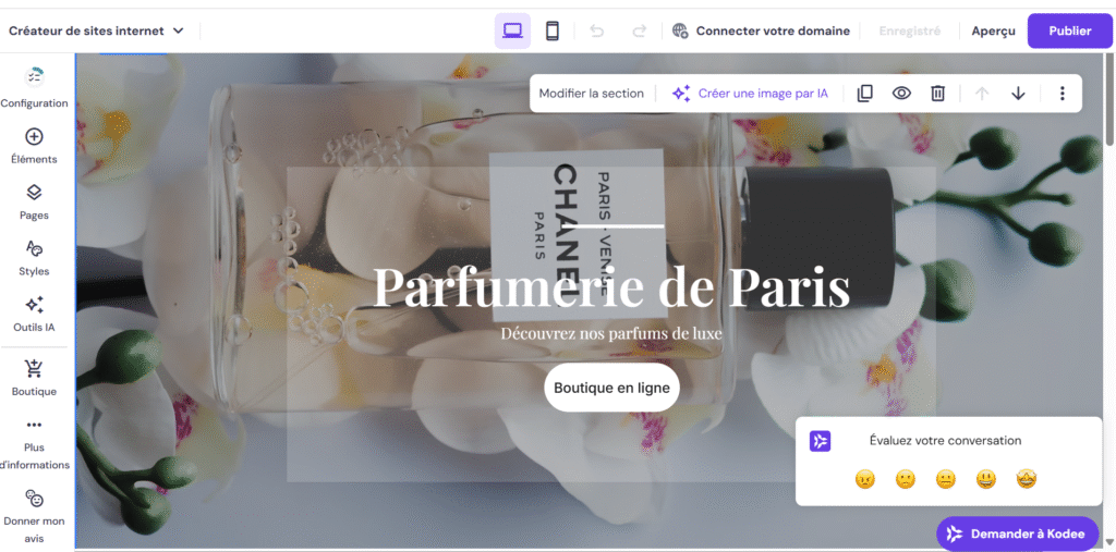 Modifie site hostinger